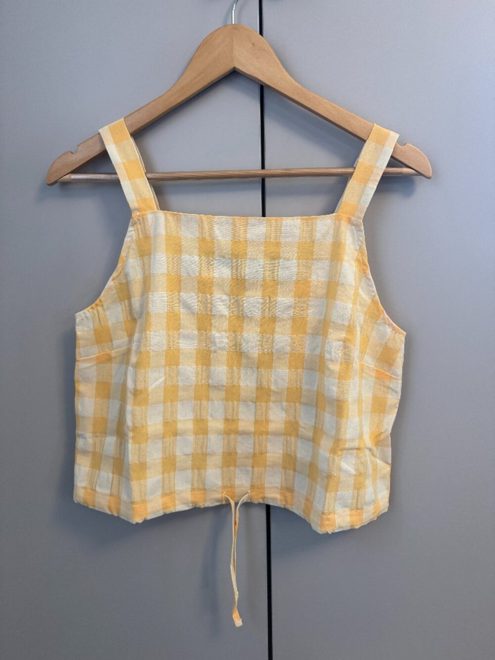 Yellow Gingham Crop Tank - ORG $138